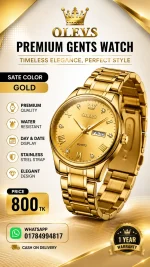 OLEVS Luxury Gold Quartz Men’s Watch - Image 4