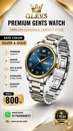 OLEVS Luxury Gold Quartz Men’s Watch - Image 2